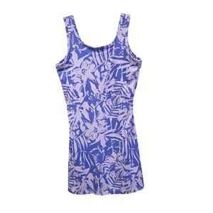 Columbia PFG Girls Sleeveless Dress Size M Purple Leaf Print  3948